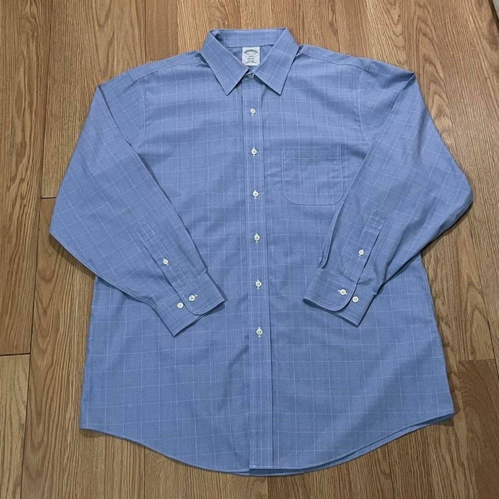 Brooks Brothers 1818 Regent Men’s 16.5x2/3 Blue Long Sleeve Button Down Shirt